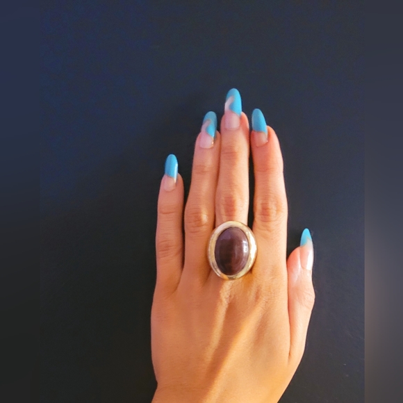 Oversized oval ring used size 8 - Picture 1 of 7